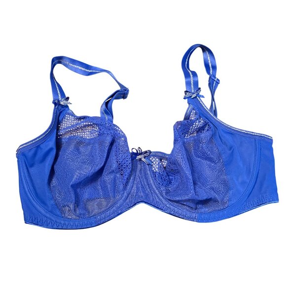 Freya 1841 Hero Underwired Side Support Womens Blue Underwire Lace Bra 32G - Picture 1 of 3